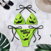 Neon Green Gothic String Triangle Bikini - Wonder Skull